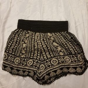 Black and White shorts with aztec designs